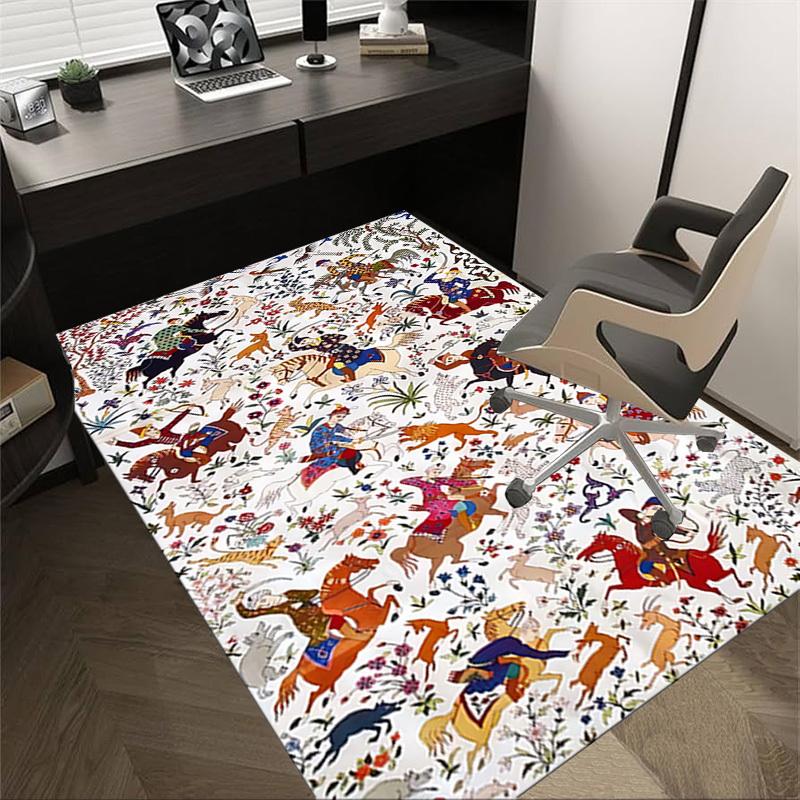 1PC Horsemen, Animals Extra Large Non Slip Floor carpet, Office, family, bedroom, Studio Large Area Rug Indoor Rugs, Vibrant Colors