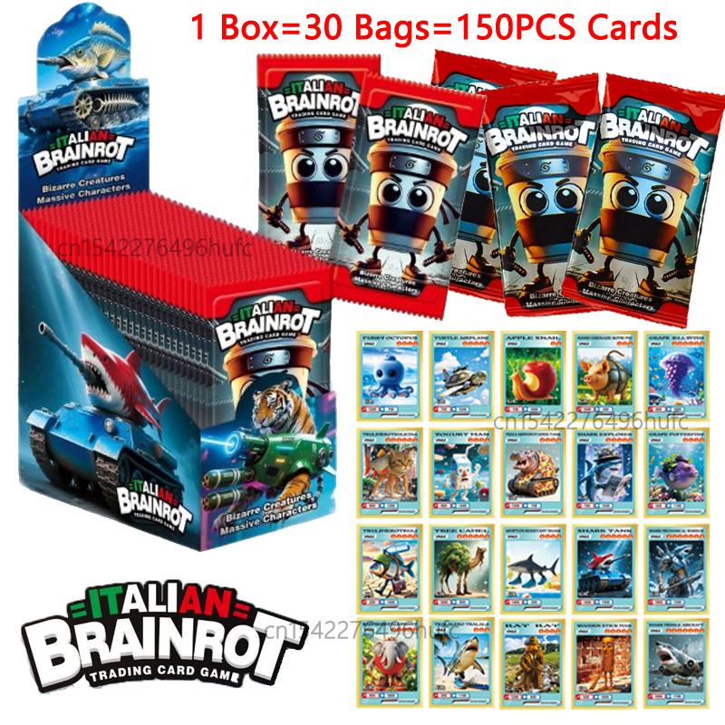150 KUSŮ Italské Brainrot Sběratelské Karty Tungtungtung Sahur Tralalero Tralala Karetní Hra Sbírka Hračky pro Děti Dárky k Narozeninám
