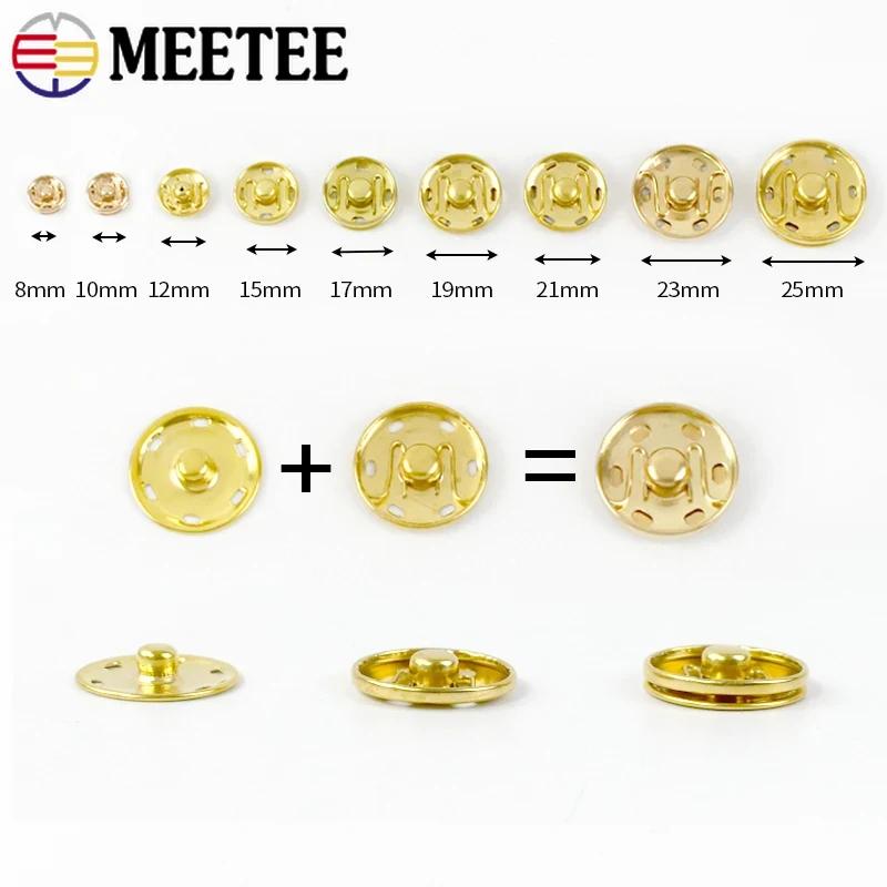 50 Sets Meetee 8-30mm Leder Druckknöpfe Metall Druckknöpfe für Kleidung Schuhe Unsichtbarer Verschluss Bekleidungszubehör