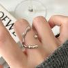 Gothic Irregular Bright Face Wide Edge Rings for Women New Fashion Creative Hollow Geometric Pleated Ring Party Jewelry