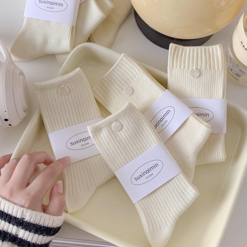 5 Paar Damen Herbstmode Neuer Stil Alles Go Shell In The Tube Stapelsocken