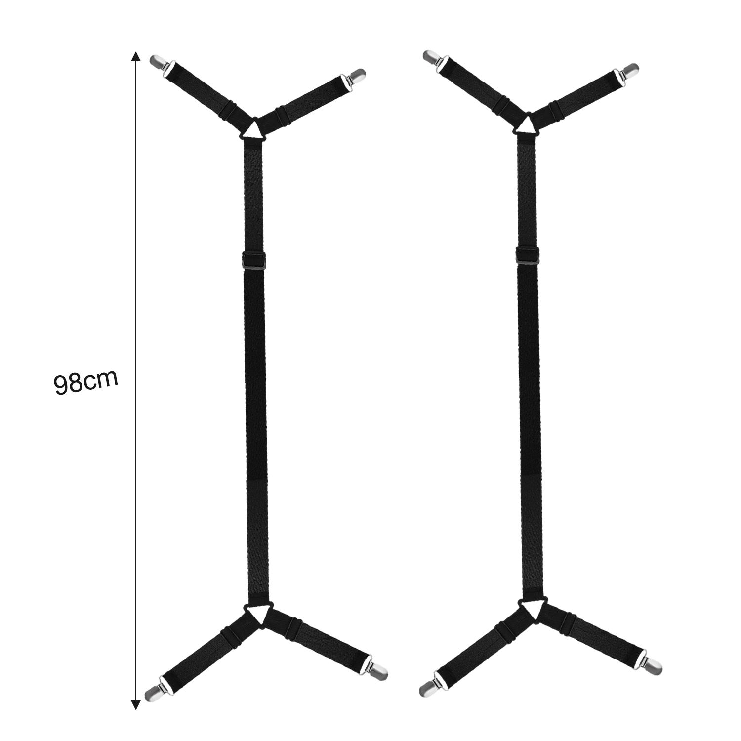 

Bed Sheet Fastener Fixing Straps Universal High Elastic Cross Elastic Straps Mattress Cushions Sofa Cushions Crisscross Clips чорний