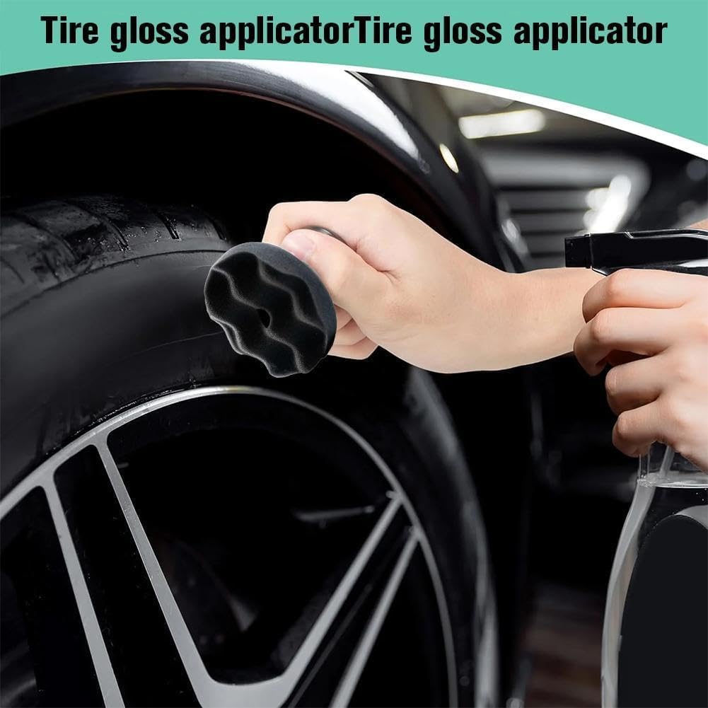 Tire Shine Applicator, Reusable Car & Truck Tire Dressing Applicator For No-Drip, Streak-Free Shine, Works With All Tire Shine & Gels Professional