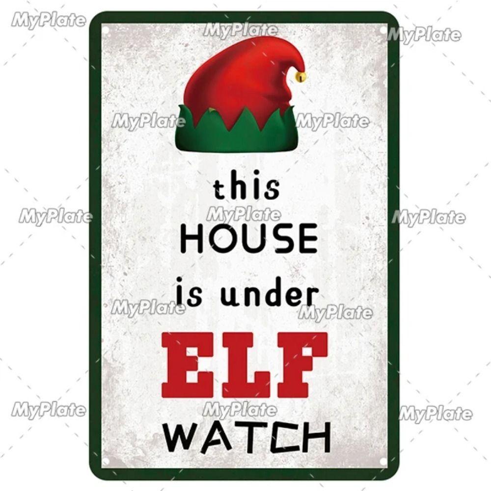 Vintage Christmas Metal Tin Sign Home Festive Wall Decor