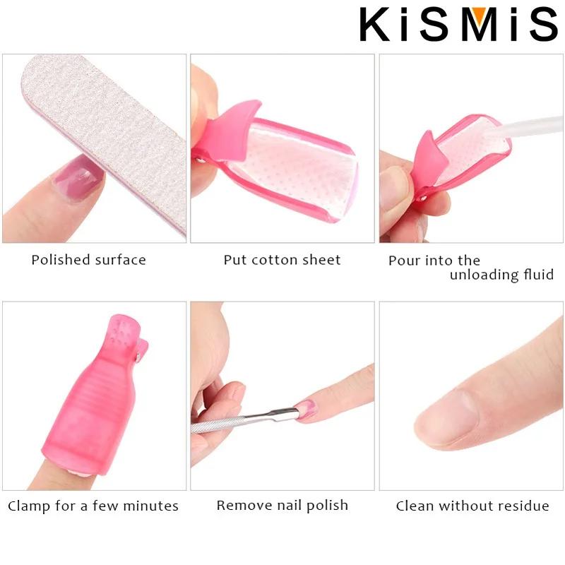 10Pcs Bag Colorful Acrylic Nail Art Soak Off Clips Nails Cleaning Manicure UV Gel Polish Wrap Tools Fingers