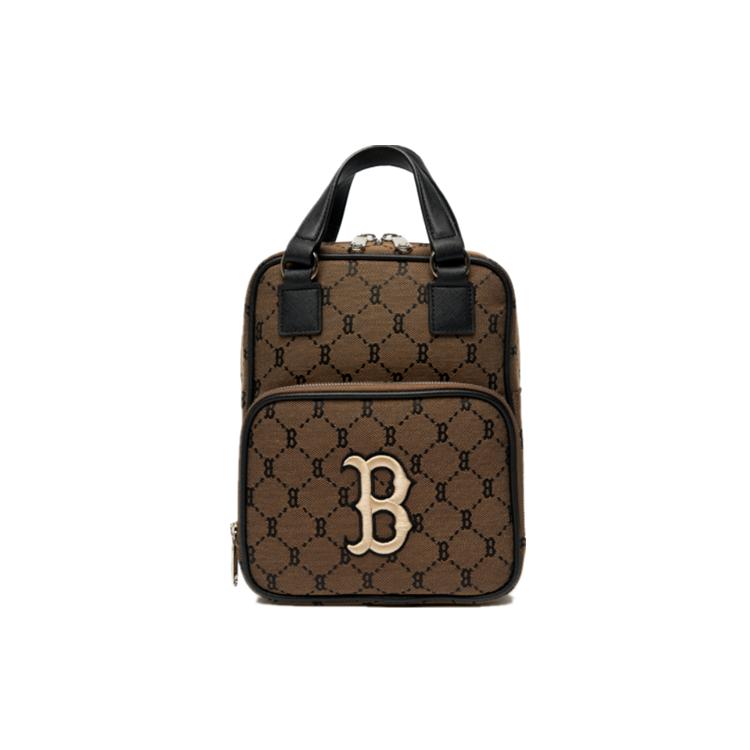 New MLB Monogram Collection Polyester Portable Backpack Mini Unisex Coffee 3ABKS031-43BGD