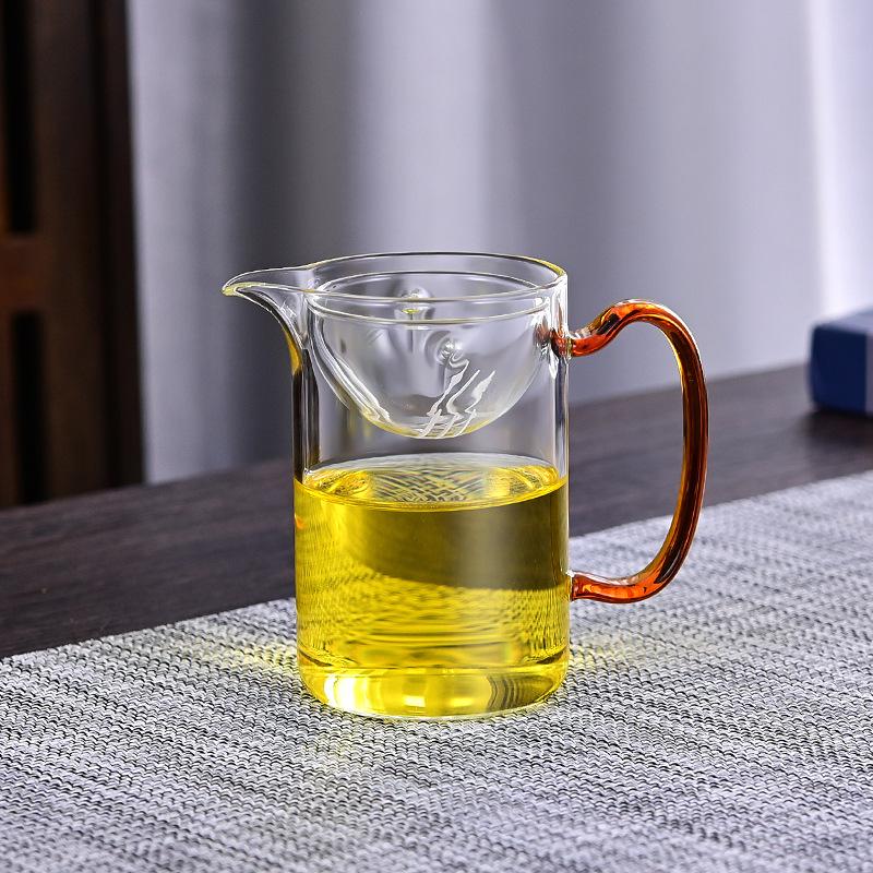 Small Green Orange Tea Sea Tea Separator Household With Handle Heat-Resistant High Borosilicate Glass Transparent Filterable Fair Cup