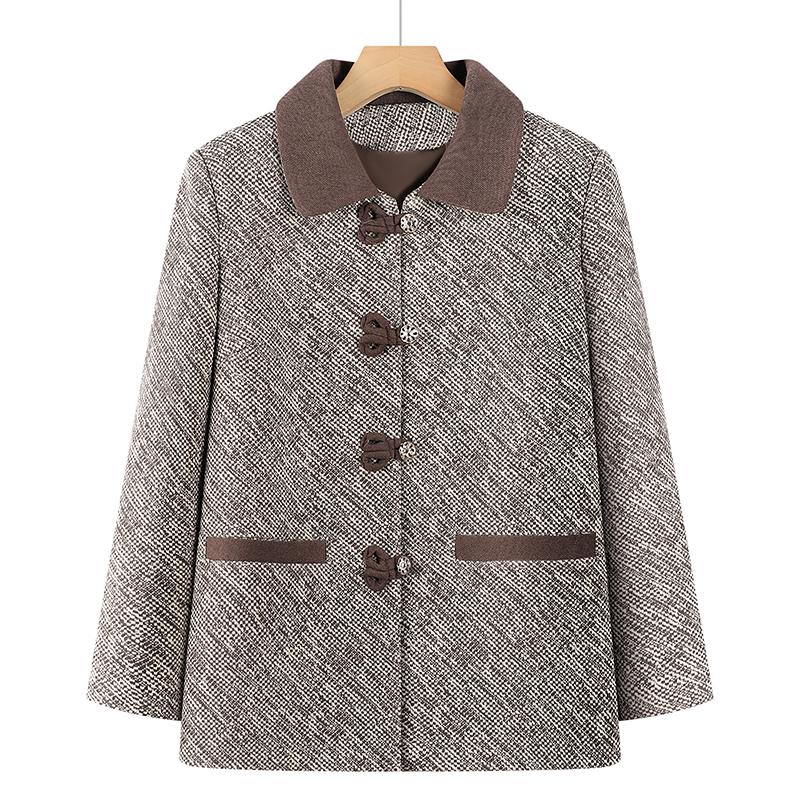 

Stylish Spring & Autumn Cardigan Coat for Elderly Women 4XL (Approx. 130-140 lbs)