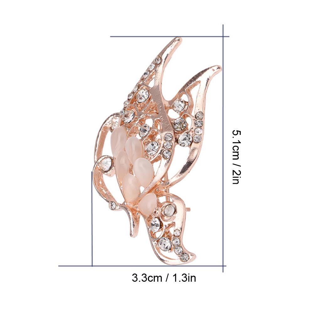 Fashion Women Rhinestone Butteryfly Shape Brooch Collar Pin Clothes Accessory Jewelry Gift