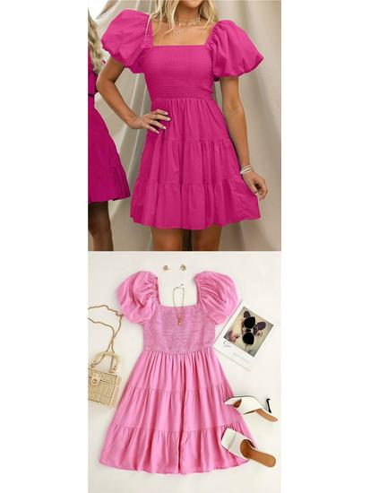 Spring European & American Women's Camisole Dress: Pleated Patchwork A-line with Wide Hem