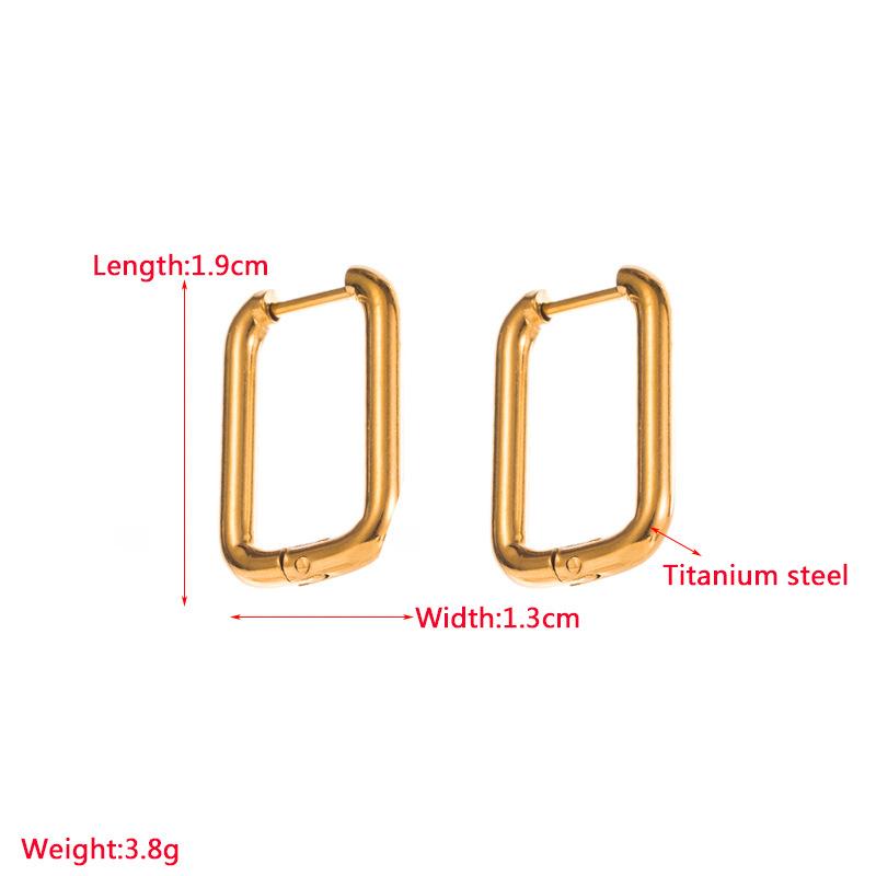 Boucles d'oreilles en titane et acier pour femmes, simples, géométriques, carrées, en forme de cœur, couleur or, ornements d'oreille