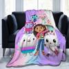 Cartoon Cute Gabbys Dollhouse Blankets Fleece Summer  Breathable Warm Throw Blanket for Bedding Outdoor Plush Thin Quilt