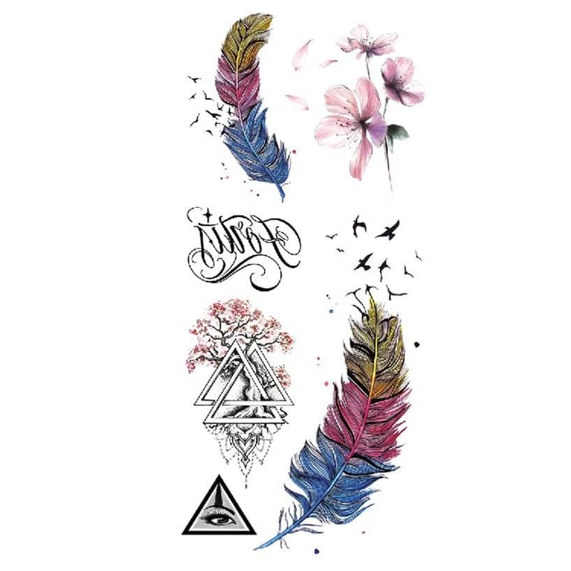 7-piece tattoo sticker men women body seal Elk Whale 9x19cm arms legs chest shoulders back easy apply children waterproof