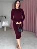 2025 Autumn Slimming Pleated Waist Dress - Elegant Tight-Fit Fashion