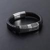Punk Classic Gothic Vintage Leather Braided Stainless Steel Fashion Jewelry Bracelets for Men Magnetic Clasp  Gift