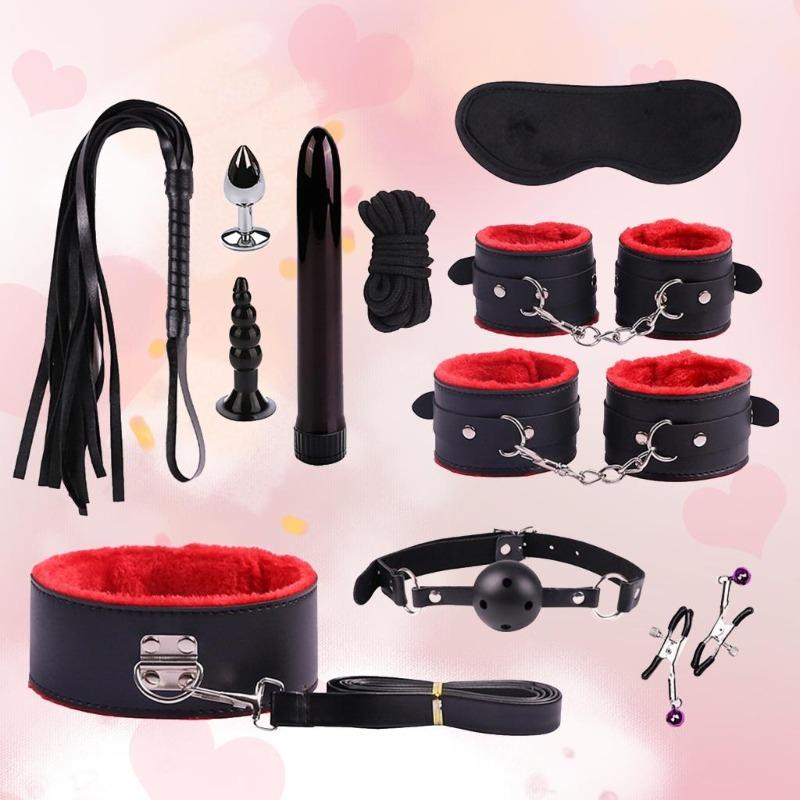 Couples Sex Toy for Adult Game Erotic BDSM Sex Kits Bondage Handcuffs Sex Game Whip Gag SM Bdsm Toys Nipple Clamps CYR