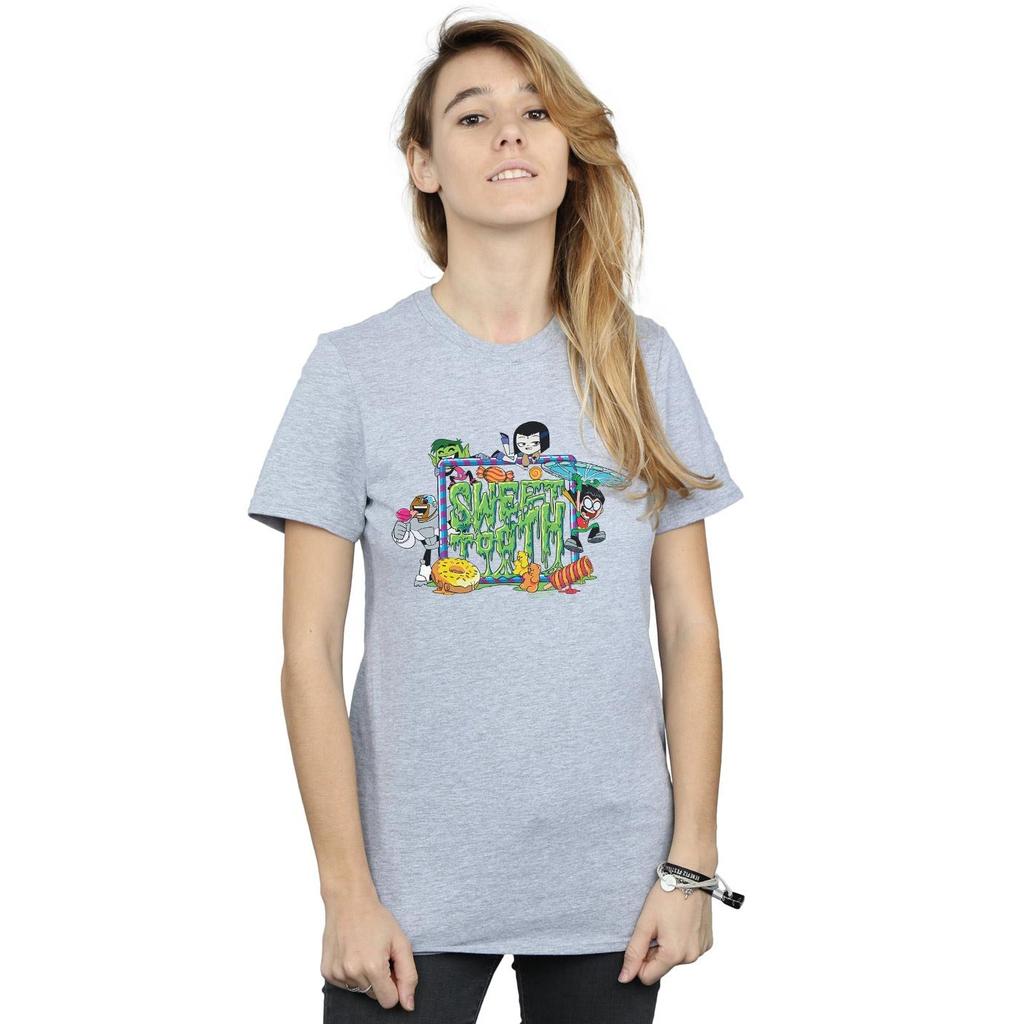 DC Comics Womens/Ladies Teen Titans Go Sweet Tooth Cotton Boyfriend T-Shirt