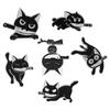 Black Cat Mouth A Knife Oil Drop Lapel Brooch Badge Pin Denim Bag Gift Men Women Fashion Jewelry