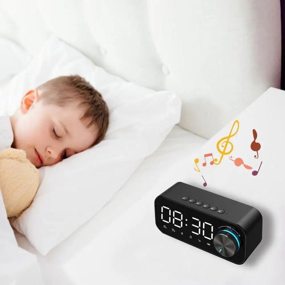 Small Size Mini Alarm Clock High Volume LED Alarm Clock 2 in1 Bluetooth Speakers  Home Use