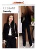 Trendy Fleece-Lined Slim Fit Women's Two-Piece Set: Autumn/Winter 2025 Jacket & Pants