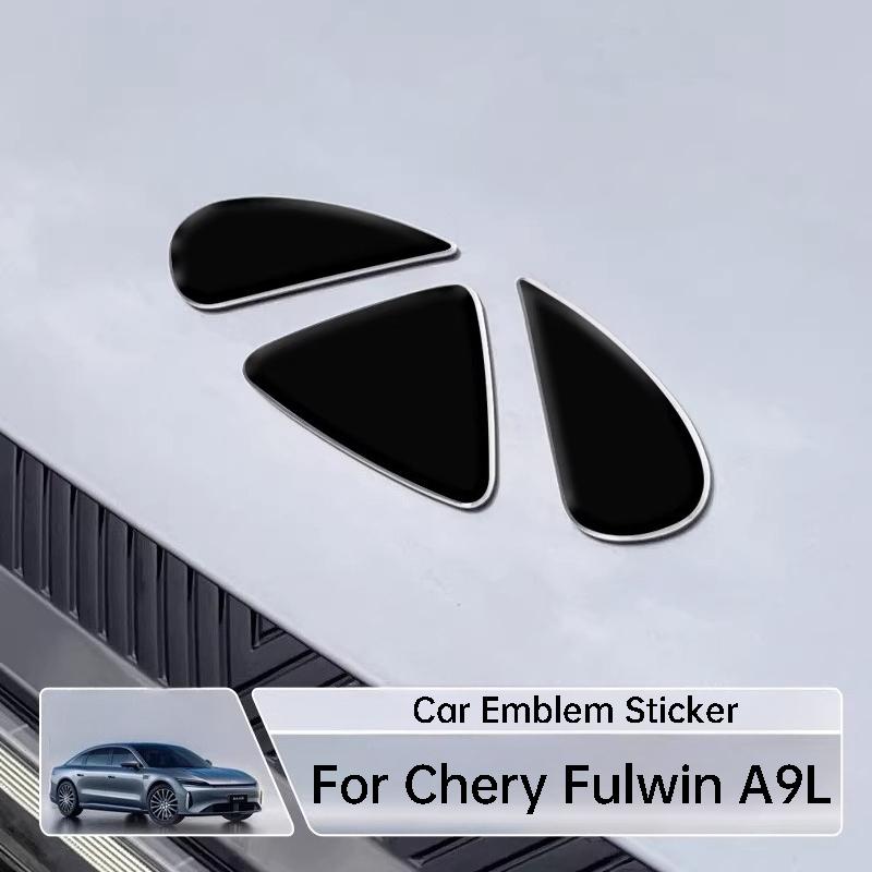 For Chery Fulwin A9L Car Front Lable Sticker Blackened Hood Steering Wheel Emblem Decal Interior Exterior Decoration Accessories