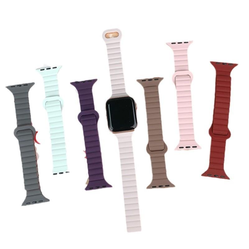 Suitable For Apple Watch Applewatch10 Compact Silicone Magnetic Strap Iwatch9876 Generation Se Fine