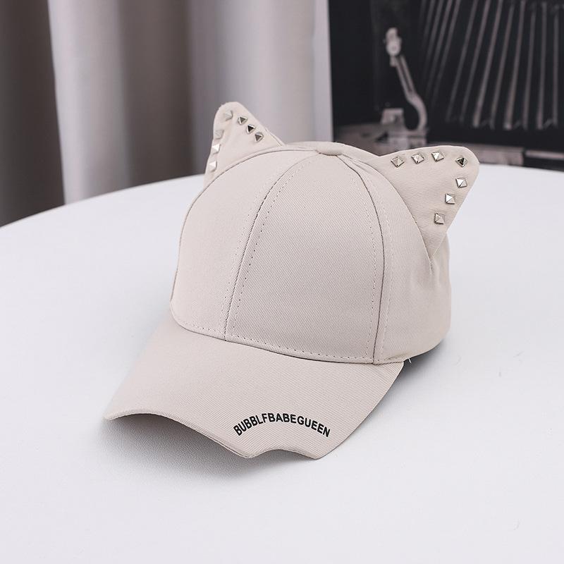 Original Personality Trend Rivet Inlaid Baseball Cap Men's and Women's Cap Cat Ears Denim Baseball Cap
