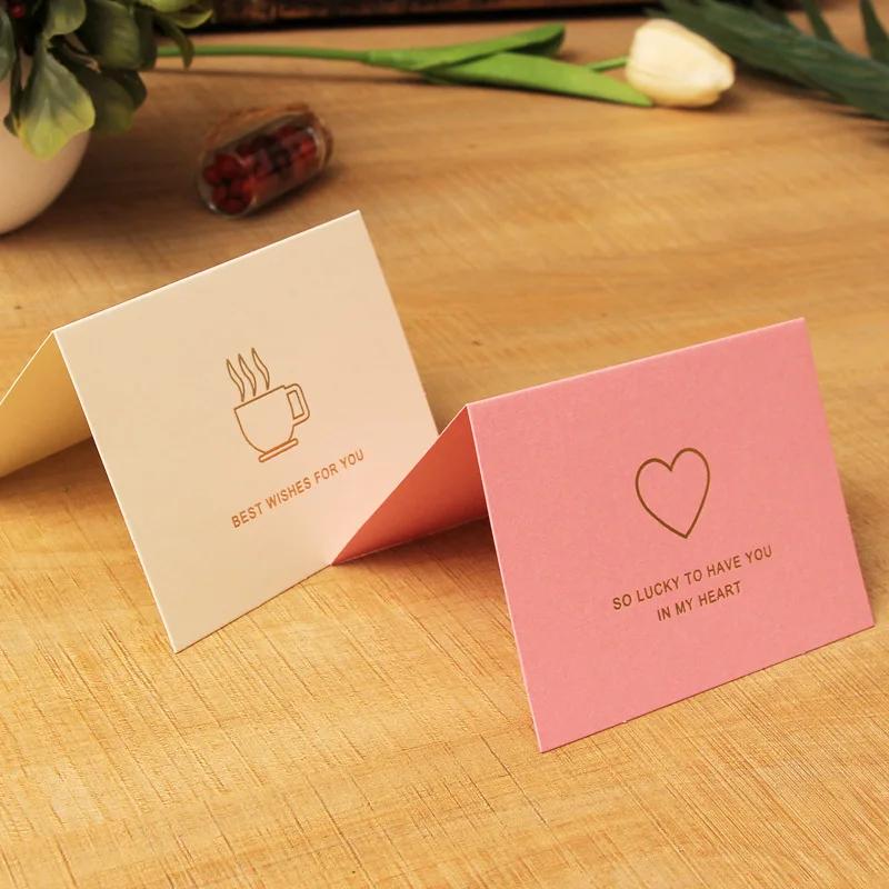 10pcs/pack of High-end Hot Stamping Holiday Greeting Cards with White Envelope, Thank You Card for Fresh Flower Shop