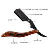 Oldfashioned Straight Edge Razor Men's Foldable Manual Razor Wood Handle Beard Shaver