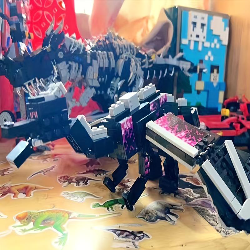 246 st svarta pixel drake filmmodell, monterade pedagogiska byggklossar, Halloween-present, julklapp, födelsedagspresent