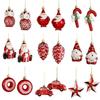 Mushroom Christmas Decoration Christmas Pendant Festive Christmas Tree Ornaments Santa Claus Xmas Decorations for Home Car Set