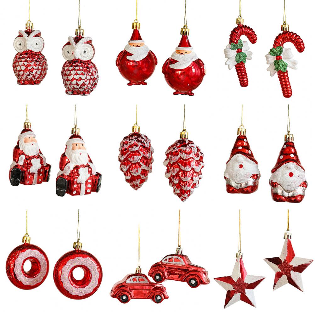 Mushroom Christmas Decoration Christmas Pendant Festive Christmas Tree Ornaments Santa Claus Xmas Decorations for Home Car Set