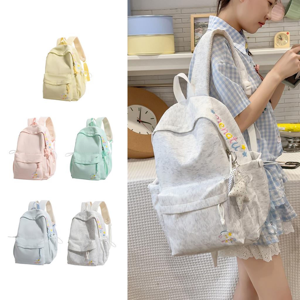 Schoolbag Schoolbag Women's Color Letter Embroidered Backpack New Vitality Sweet Sister Korean Atmosphere Student Party Shopping Backpack