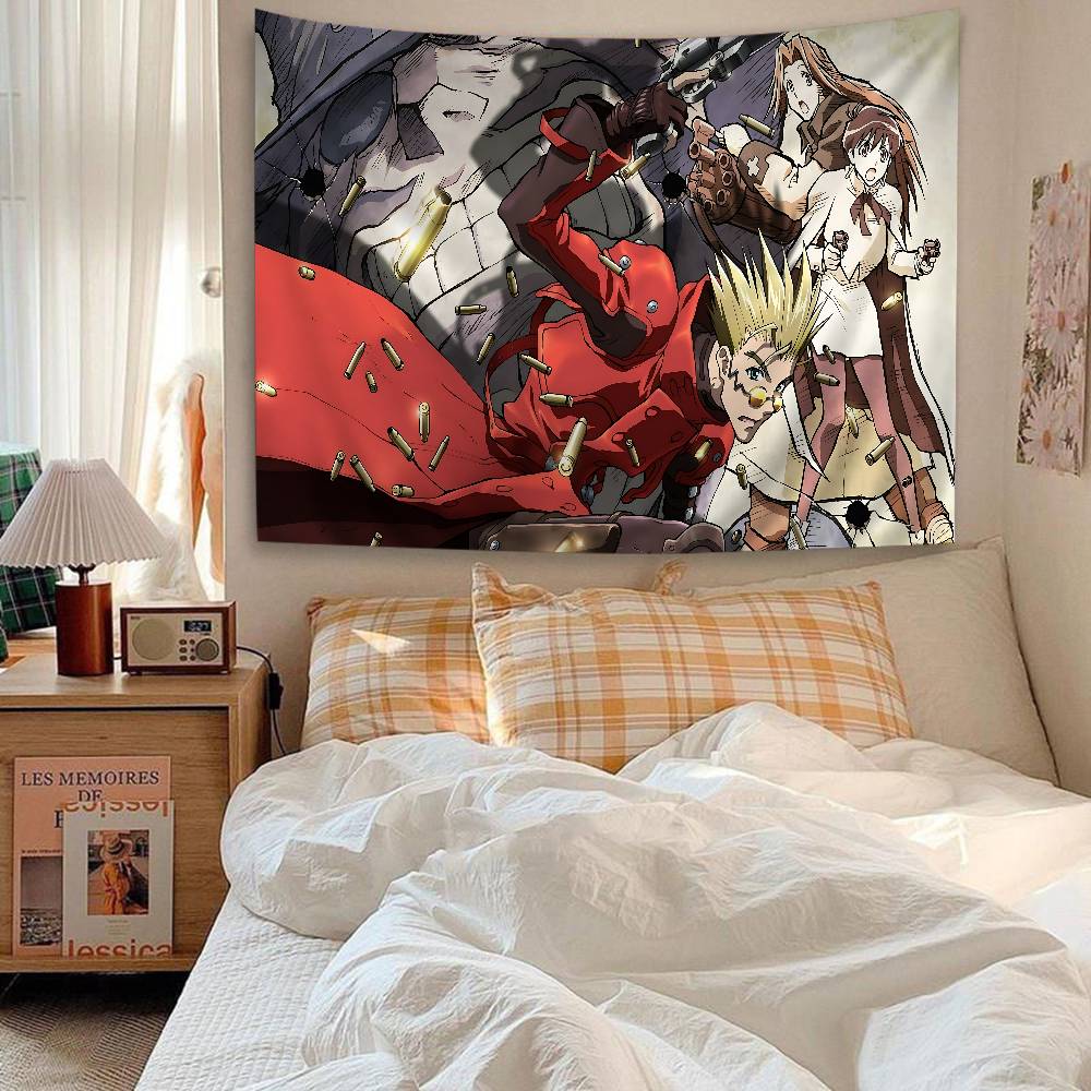 Anime Trigun Stampede Tapestry Art Printing Japanese Wall Tapestry Anime Wall Hanging Home Decor