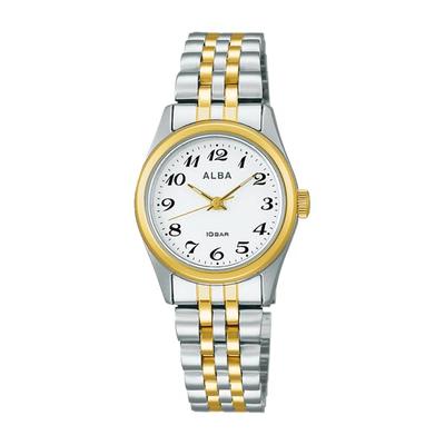 Seiko Uhr Alba Uhr Quarz Edelstahl Verstärkt Wasserdicht für Den Alltag Analog SEIKO ALBA Farbe Damen (10 ATM) (Kombination (AEGK427))