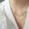 Double Layered Two Chain Necklace for Women Girls - Waterproof 18K Gold Plated Titanium Steel Layering Necklaces Jewelry Gifts