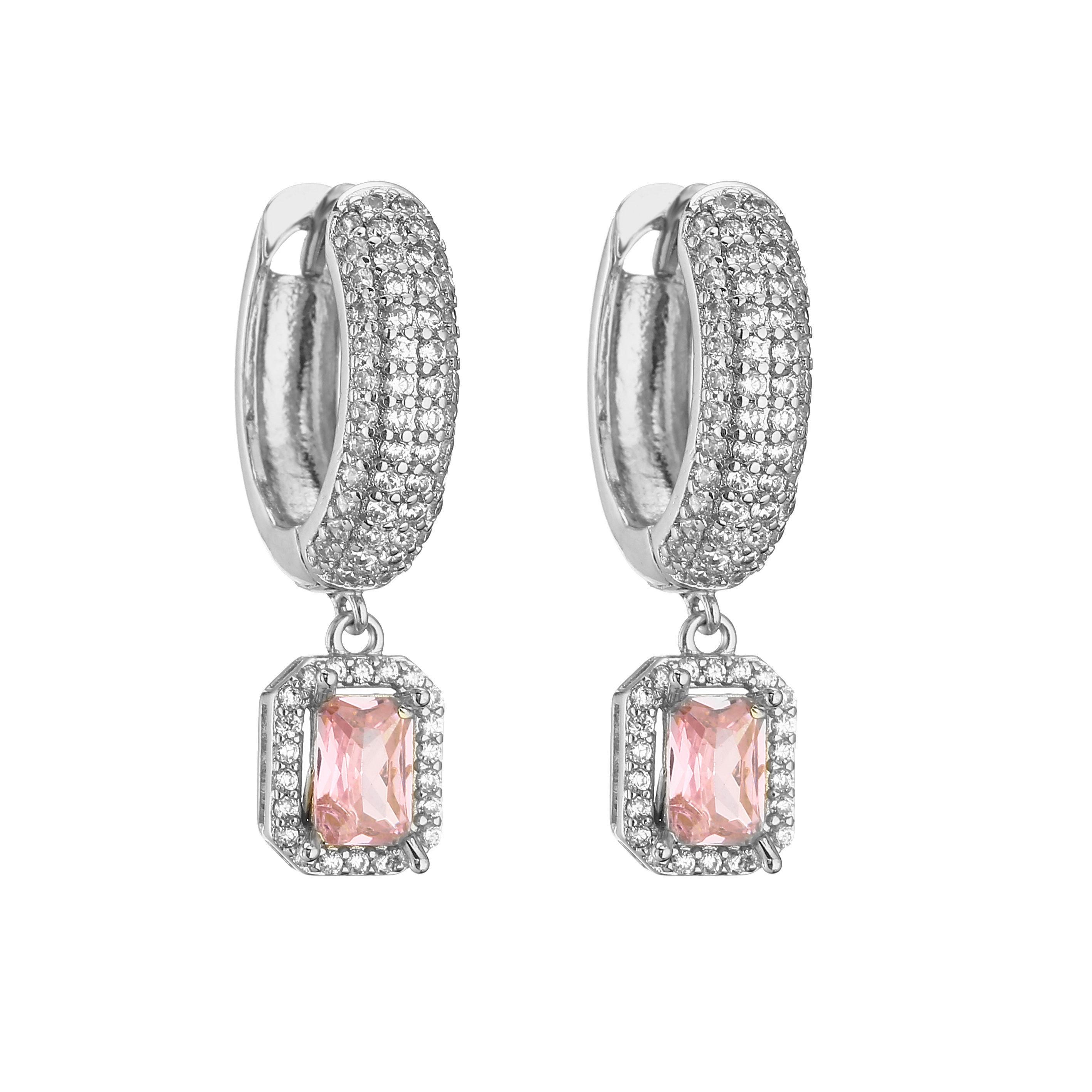 

HECHENG,Square Circle Hoop Earrings For Women Luxury Brass 18K Gold Plated Earring 2023 Trend Elegant Zircon Couple Gift