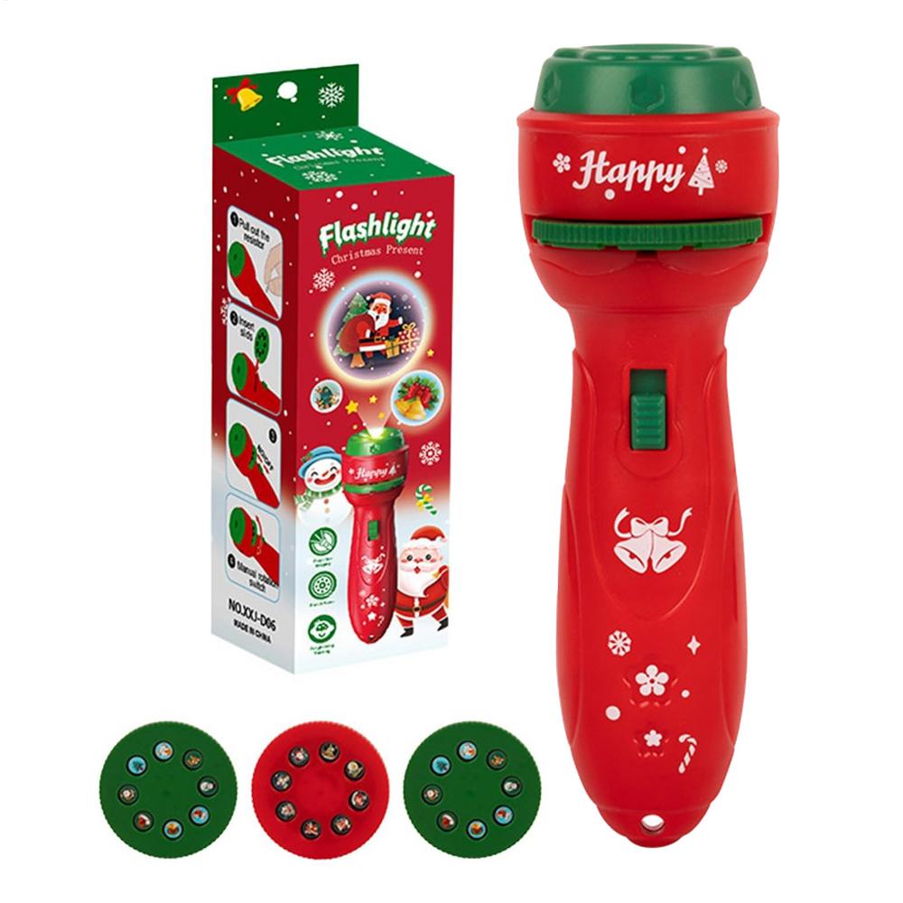 

Children Projection Christmas Handheld Flashlight Projector 24 Kinds Of Design Education Santa Claus Tree Toys Gifts Flashlights червоний