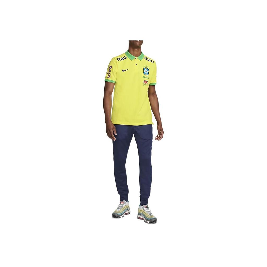 Nike Solid Color Logo Embroidered Short Sleeve Polo Shirt Men Tops Yellow DH4937-740