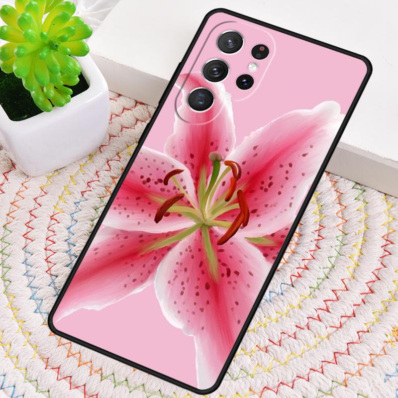 Lily Flowers Silicone Phone Case For Samsung Galaxy note 10 pro S26 S25 S24 S23 S22 S21 Plus S25Ultra Capa Cover