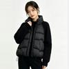 European and American Winter New Stand-up Collar Knitted Sleeves Splicing Shoulder Sleeves Down Cotton Clothes Women's Short Fashion Casu