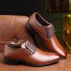 Men's Large Size Korean Style Leather Formal Business Shoes - British Pointed Toe, Breathable, Non-slip