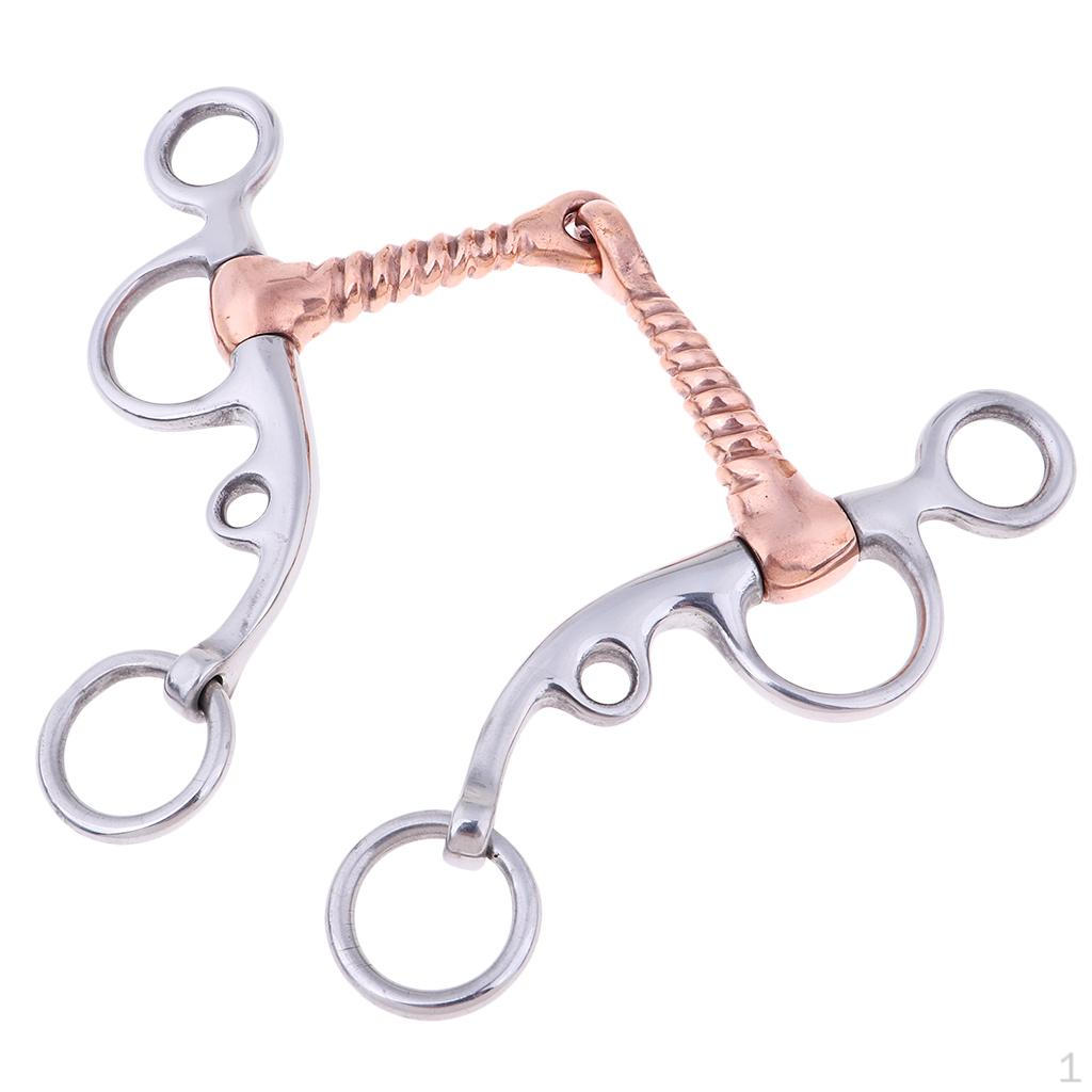 Stainless Steel 5inch Horse Snaffle With Screw Copper Inlay Equestrian