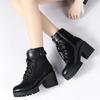 Women's Fashion Boots Side Zip High Heels Round Head Thick Heel Wear-resistant Knight Boots Outdoor Daily Commute Women Shoes