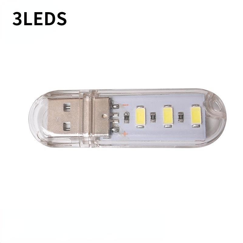2Pcs/3Pcs Mini Portable USB LED Book Light DC5V Ultra Bright Reading Book Lamp 3leds 8leds Lights For Power Bank PC Laptop Notebook