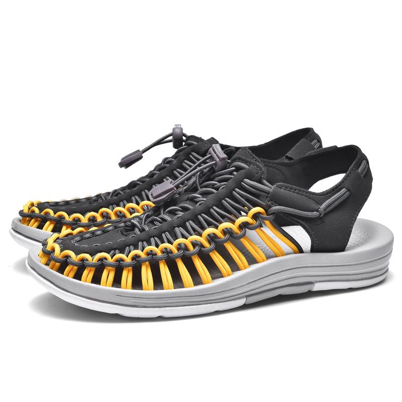 2026 Summer Men's Large Size Woven Roman Sandals and Flip-Flops for Outdoor Beachwear