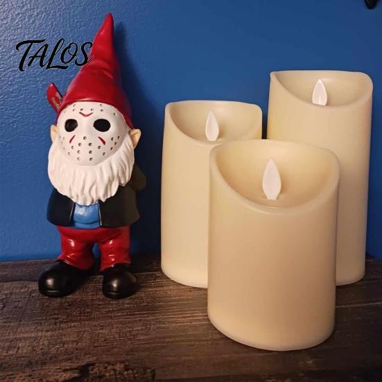 Durable Indoor Window Displays Halloween Voorhees Resin Figurine, Cute Horror Hockey Mask Gnome Statue Outdoor Patio Garden Statues with Knife,