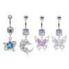 Anneau de nombril Tempérament Délicat Pour Femmes Filles Tendance Papillon Sexy Anneaux de Nombril Bijoux Piercing Corporel Cadeaux