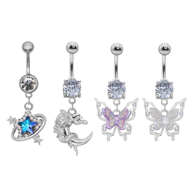 Anneau de nombril Tempérament Délicat Pour Femmes Filles Tendance Papillon Sexy Anneaux de Nombril Bijoux Piercing Corporel Cadeaux