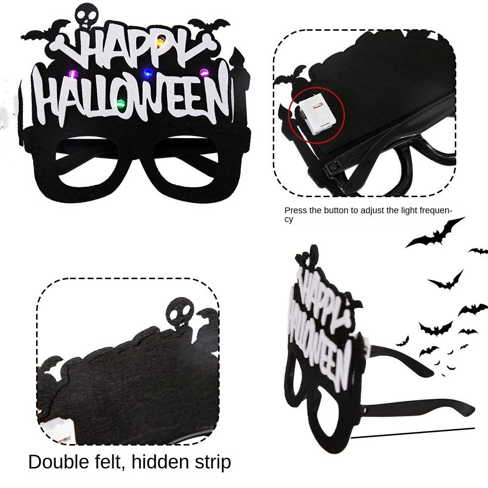 Felt Halloween Luminous Glasses LED Halloween Eyewear Frame Festival Pumpkin Glasses  Men